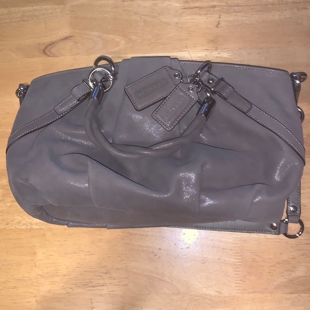 Coach Taupe Leather Shoulder Bag